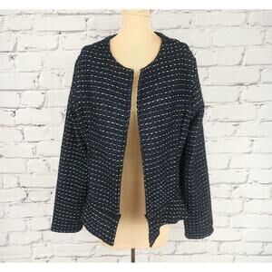 Dolan Left Coast Collection tweed peplum blazer jacket Womens L Preppy corpcore